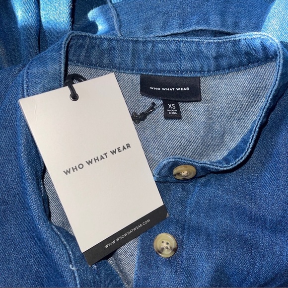 Who What Wear Indigo Button Down Denim Dress - Picture 4 of 4